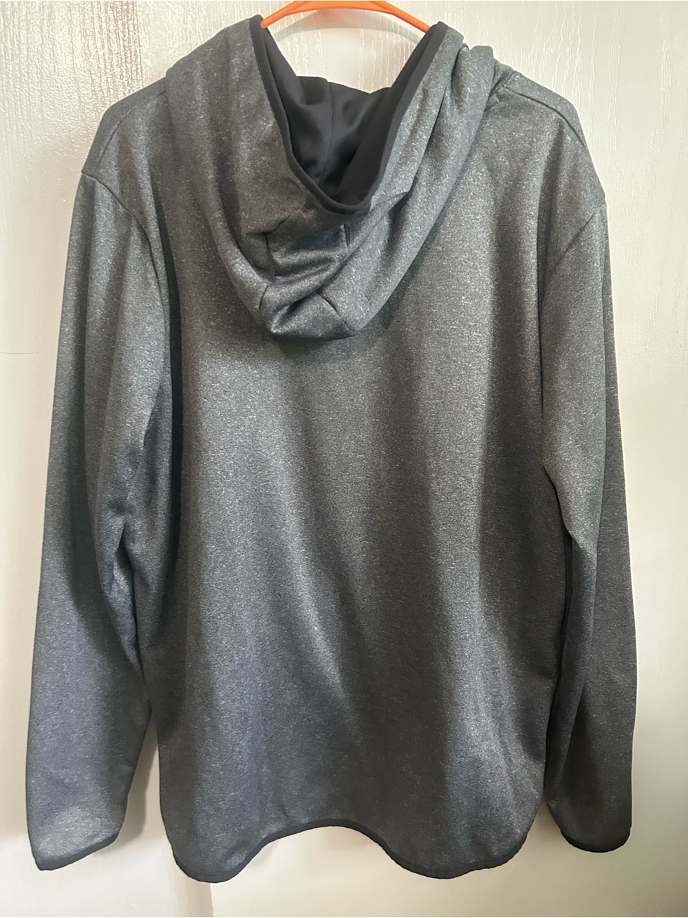 Under Armour Heather Charcoal Hoodie with Teal Script Logo - Picture 3 of 3